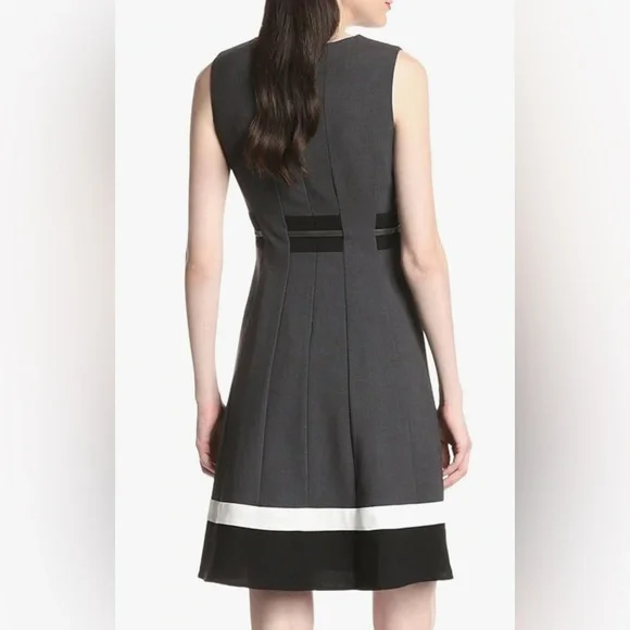 Calvin Klein Petite Women’s Colorblock Fit & Flare 6P - Picture 2 of 5